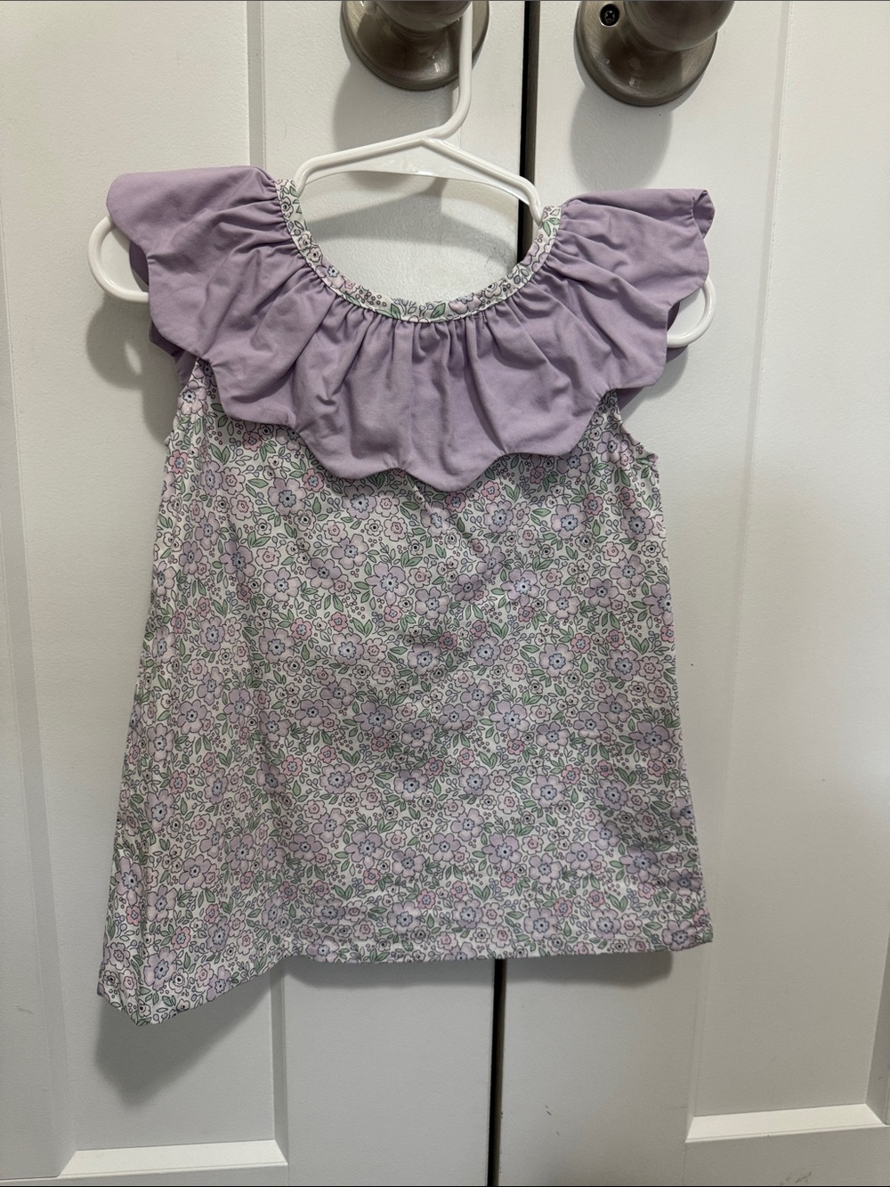 Stitchy fish purple floral 12m cotton dress